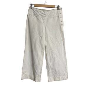 Cartonnier Anthropologie Wide Leg Cropped Sailor Pants Linen Blend Size 4